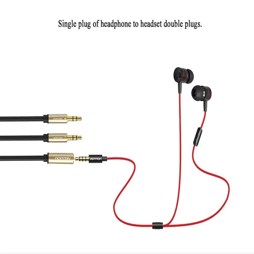 Мужские наушники Vention Venice 3 5 мм Mic Audio Cable2 кабель для наушников Z1026 Прямая поставка |
