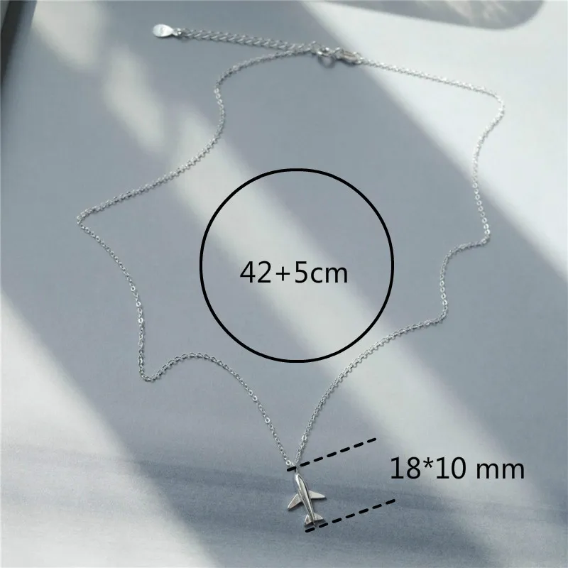 Женское ожерелье с подвеской в виде самолета из серебра 100% пробы|pendants for women|airplane