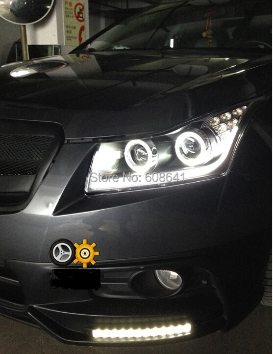 Для CHEVROLET Cruze светодиодный налобный фонарь Ангельские глазки линзы проектора Bi