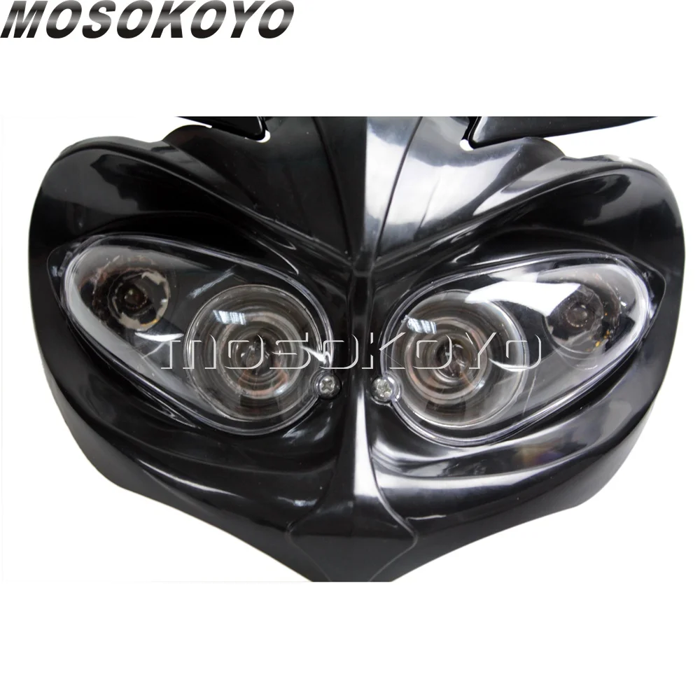 Фара мотоциклетная для мотоцикла и велосипеда черная обтекатель Honda Kawasaki WR250R WR250X