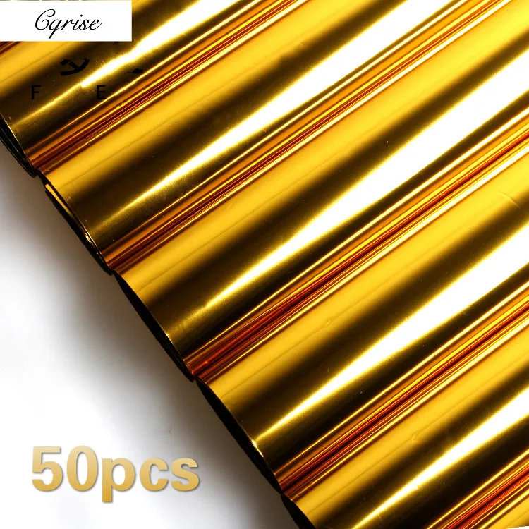 

50pcs Gold Foil Flower Decorative Wrapping Paper Gift Packing Paper Handmade Paper Craft Scrapbooking Paper