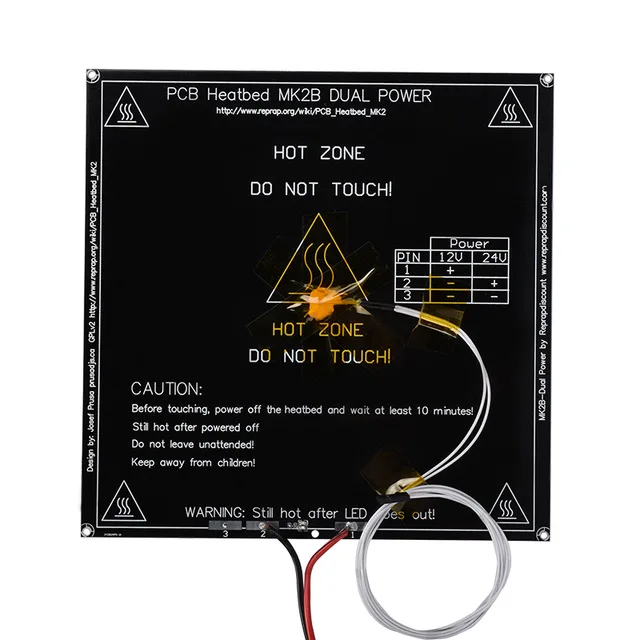 BIQU MK2B 214*214*1 6 мм Тепловая кровать PCB FR4 как MK2A с 100NTC кабель термистора для 3d