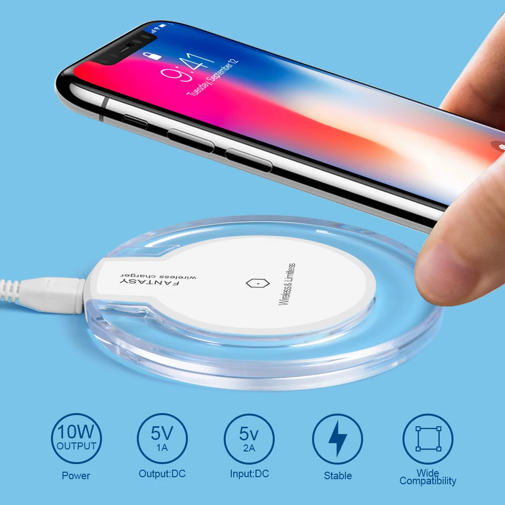 olaf qi wireless charger receiver led fast charging for iphone xs max x 7 8 6s plus samsung huawei p20 pro lite wireless charger free global shipping