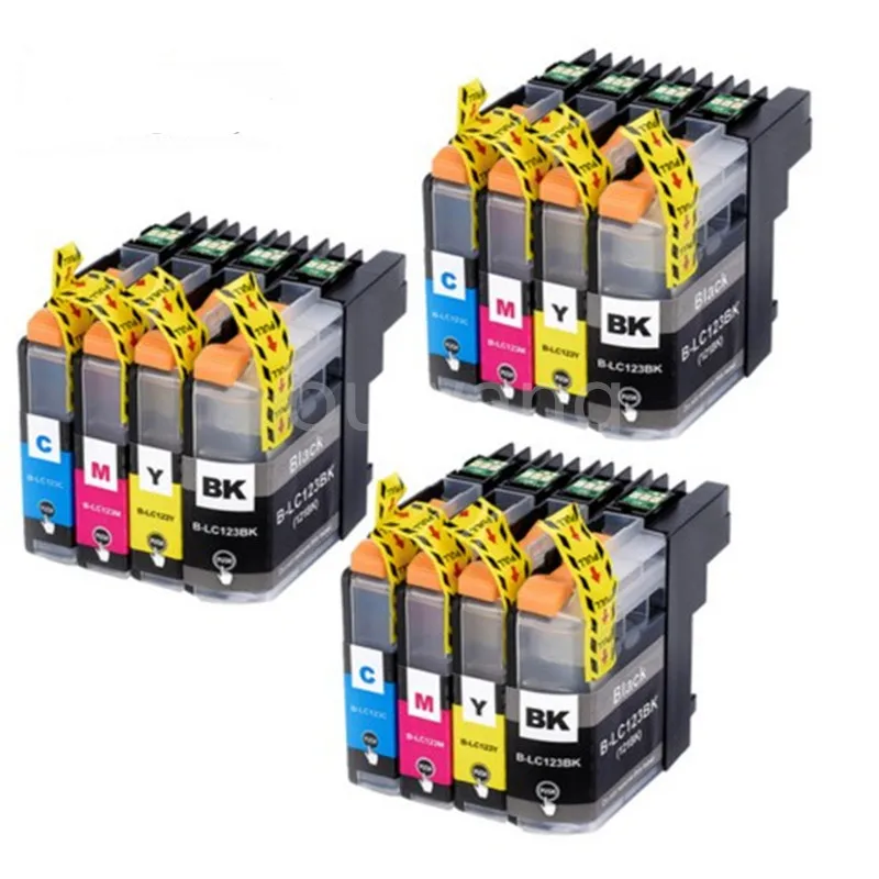 12PK совместимый для LC123 чернильный картридж MFC J4510DW J4610DW принтера LC 123 J4410DW J4710DW|lc 123|ink