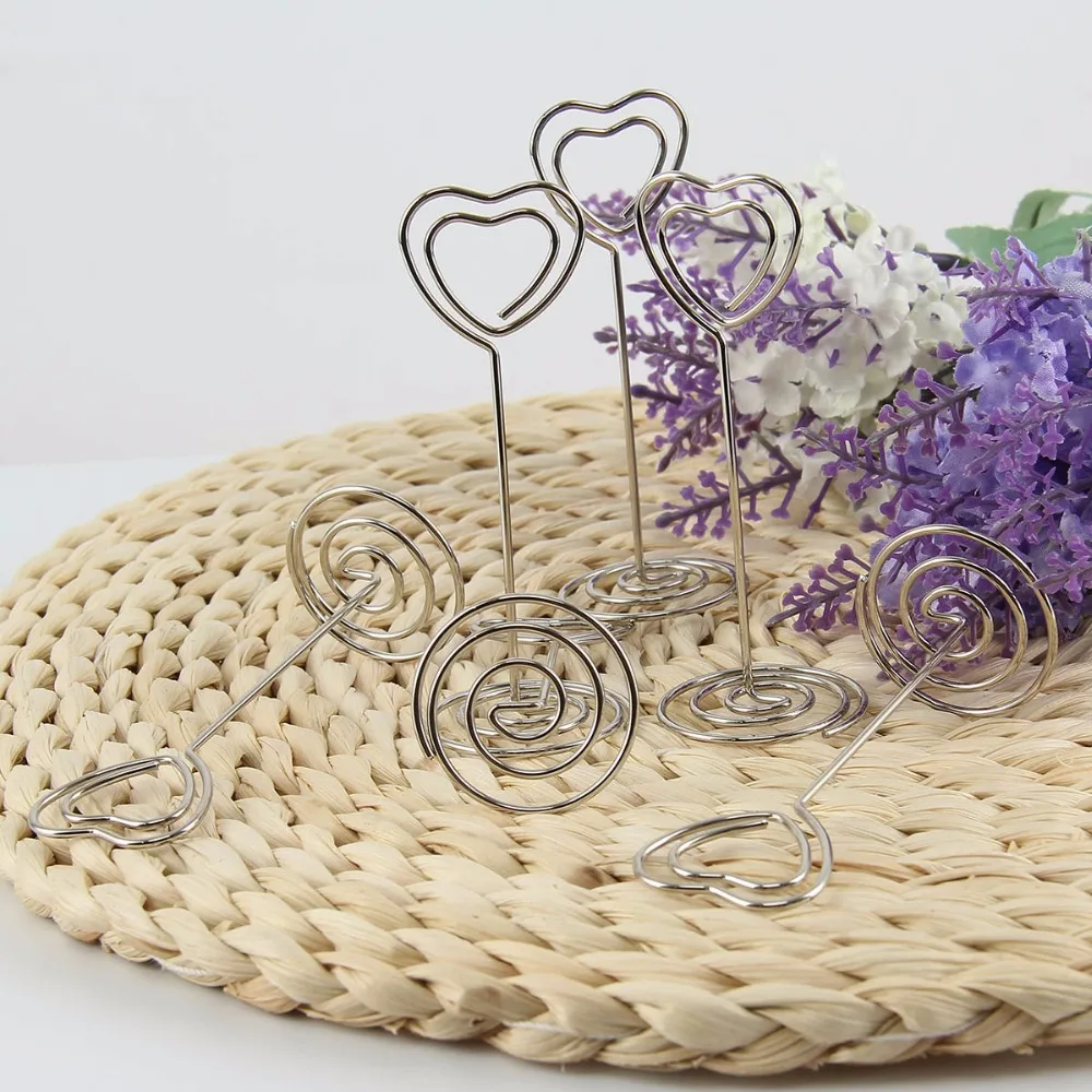 10 шт./компл. держатель для карт в форме сердца зажим фотографий табличка с номером