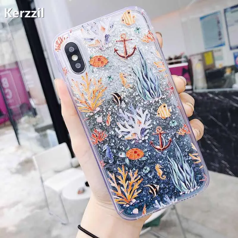 Чехлы Bling Liquid quicksand Ocean для Samsung S10 S9 S8 Plus S7 Edge Note 9 8 J5 J3 J7 A5 A3 A7 2017 блестящий чехол Lite