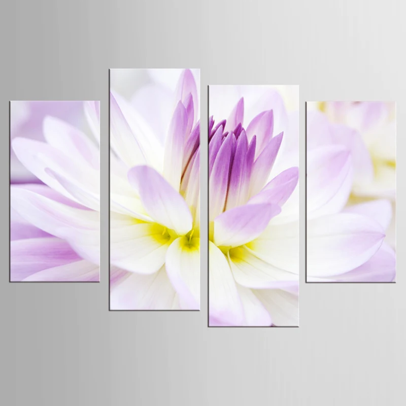 Лидер продаж рамка 4 шт./компл. красивая Настенная картина с фиолетовыми и белыми