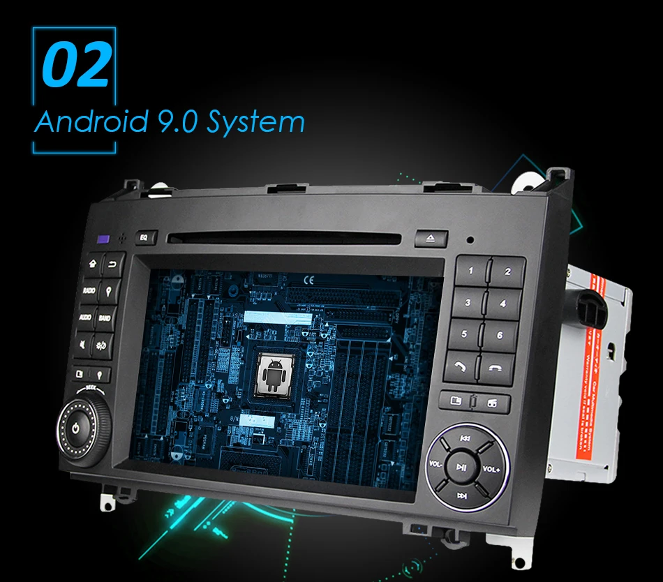 Eunavi 2 din Android 9 автомобильный DVD мультимедиа для Mercedes Benz Sprinter Vito W169 W245 W469 W639 W906 B200 Авто радио gps Восьмиядерный