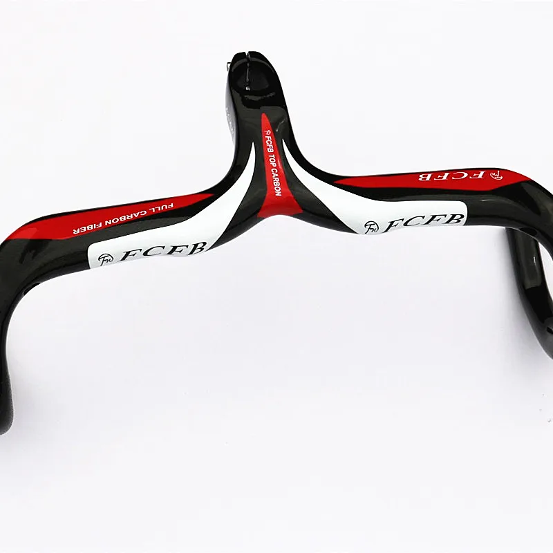 

FCFB carbon road bicycle cycling handlebar carbon bike parts drop handle bars and Stem integrative 400/420/440mm 28.6mm FCFB