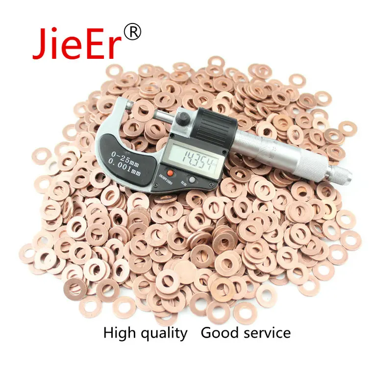 

30 PCS/lot 7mm-9mm common rail injector repair kits 1-3mm thickness common rail injector nozzle sealing copper pad gasket