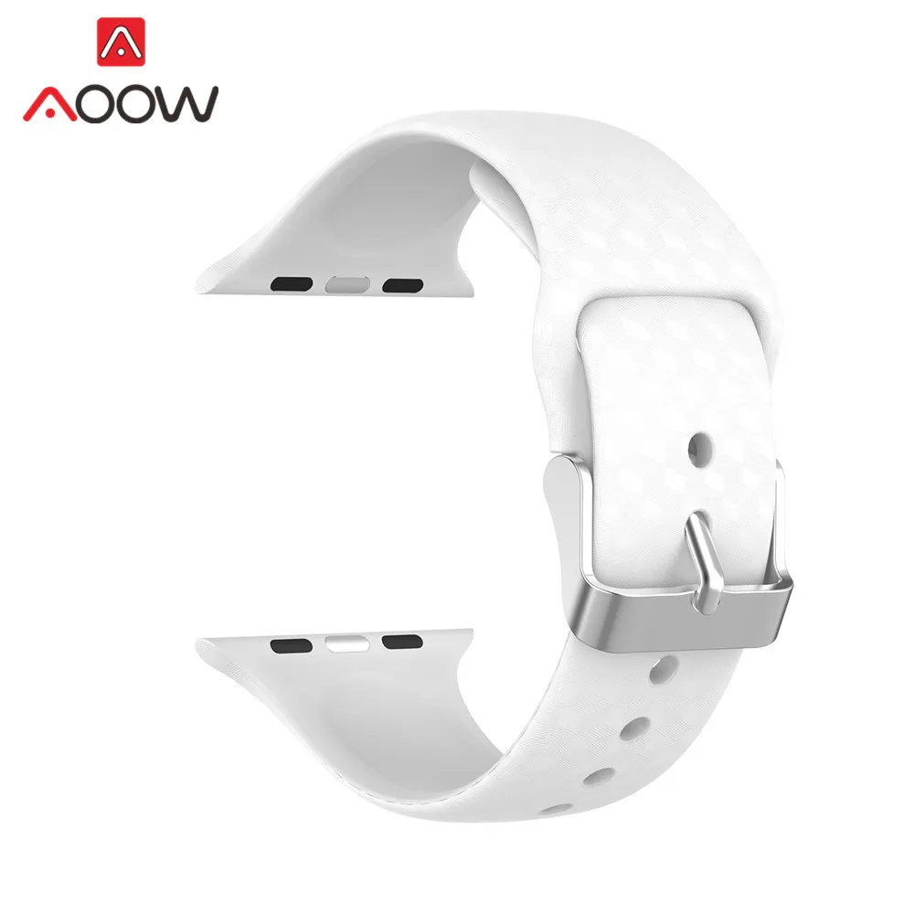 White Цветной силиконовый ремешок для часов iWatch Apple Watch 1 2 3 4 40 мм 44 мм 38 мм 42 мм для мужчин и женщин спортивный ремешок для мужчин - Цвет ремешка: White