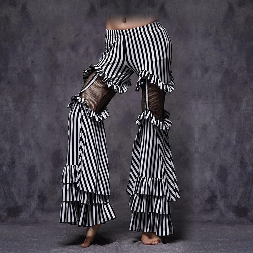 2018 одежда для танца живота в этническом стиле брюки полоску цыганских танцев