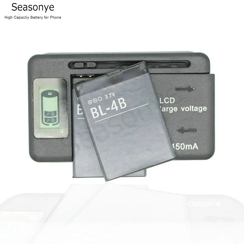 Seasonye 2x700mAh/2505 WH BL 4B / BL4B сменный аккумулятор + ЖК зарядное устройство для NOKIA 3606 3608 2670
