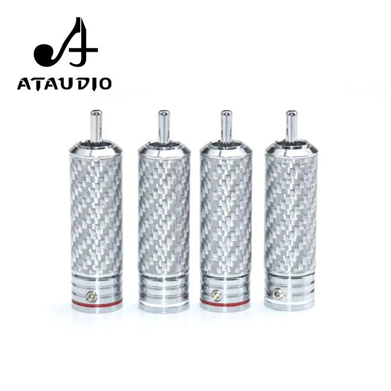 4 шт. ATAUDIO HIFI RCA Plug Hi end родиевый разъем из углеродного волокна для Diy