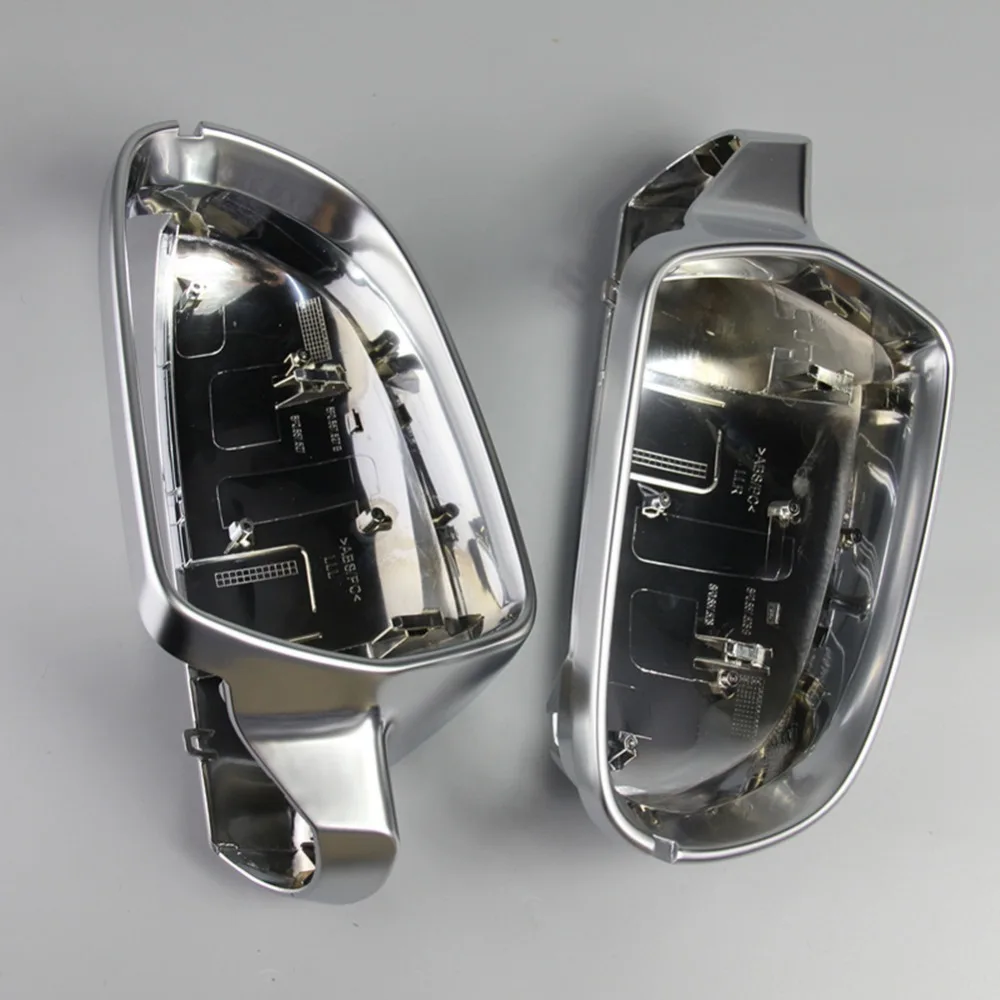 1 пара чехлов для автомобильного зеркала заднего вида Матовый хромированный