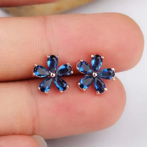 

Korean version of the simple flower stud earrings anti - allergic flowers