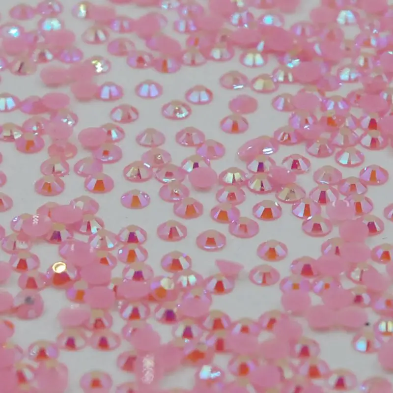 Горячая продажа SS16 4 мм 5000 шт светло розовый желе AB Кристалл из смолы плоская