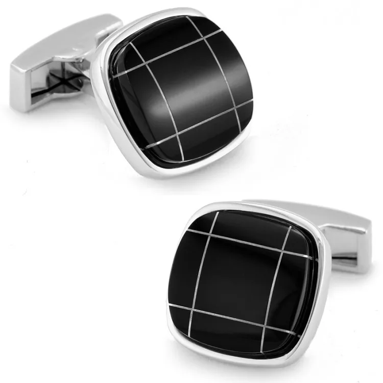 

SPARTA Black Stone cufflinks men's Cuff Links + Free Shipping !!! metal buttons