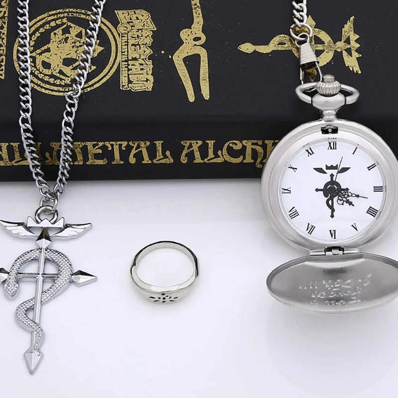 Горячая аниме нержавеющая сталь кулон Стальной алхимик карманные часы с