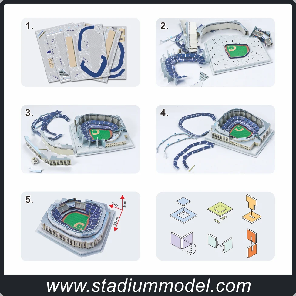 MajorLeagueBaseball MLB Yankee Stadium 3D головоломка бумага для моделирования DIY Модель Коллекция игрушек на подарок