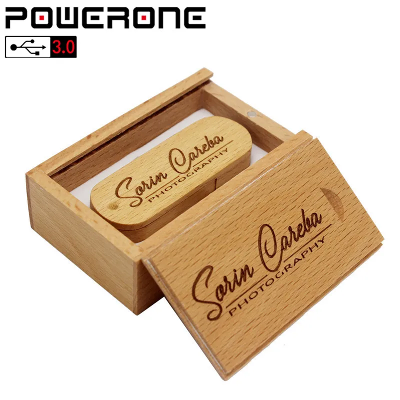 POWERONE USB 3 0 (Бесплатный Пользовательский логотип) деревянный флеш накопитель 4 ГБ 16