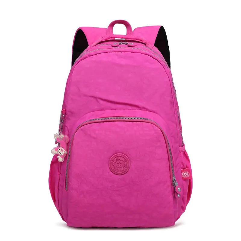 Hot Pink TEGAOTE, классический рюкзак для девочек-подростков, Mochila Escolar Feminina, Женский Школьный рюкзак, нейлоновый водонепроницаемый рюкзак для ноутбука, женский рюкзак - Цвет: Hot Pink