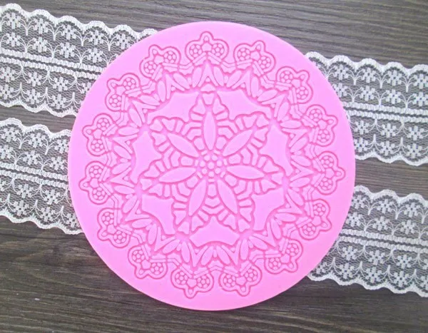 1 шт. круглый корона цветок Кружево Форма торт Силиконовые Коврики Помады