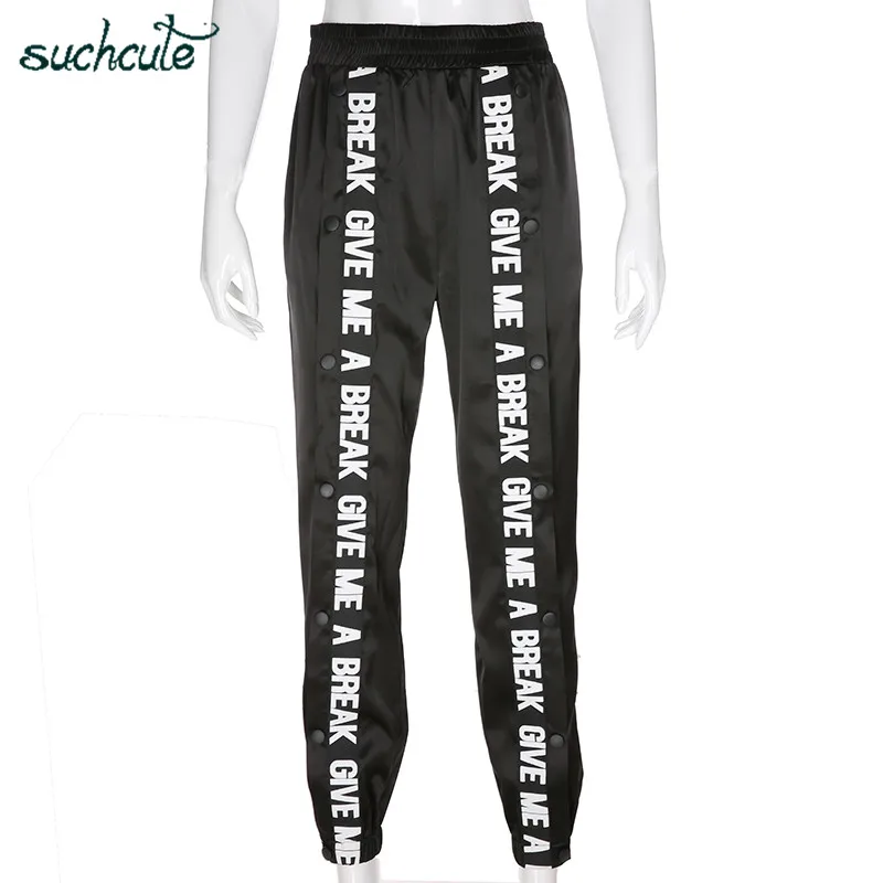 SUCHCUTE Women Pants In a Cage Panties patchwork Gothic Female Joggers Korean Style Pantolon Harajuku Plus Size Punk Trousers