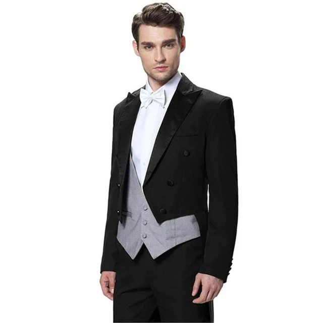 

2018 новый костюм homDouble однобортный комплект со смокингом жениха Черный Slim Fit Для мужчин Нарядные Костюмы для свадьбы формальный жених фрак, вечерний наряд, для выпускного вечера 3 предмета костюм