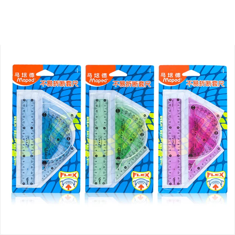 

Maped Is not easy to break a ruler triangle ruler protractor students drawing Stationery Set