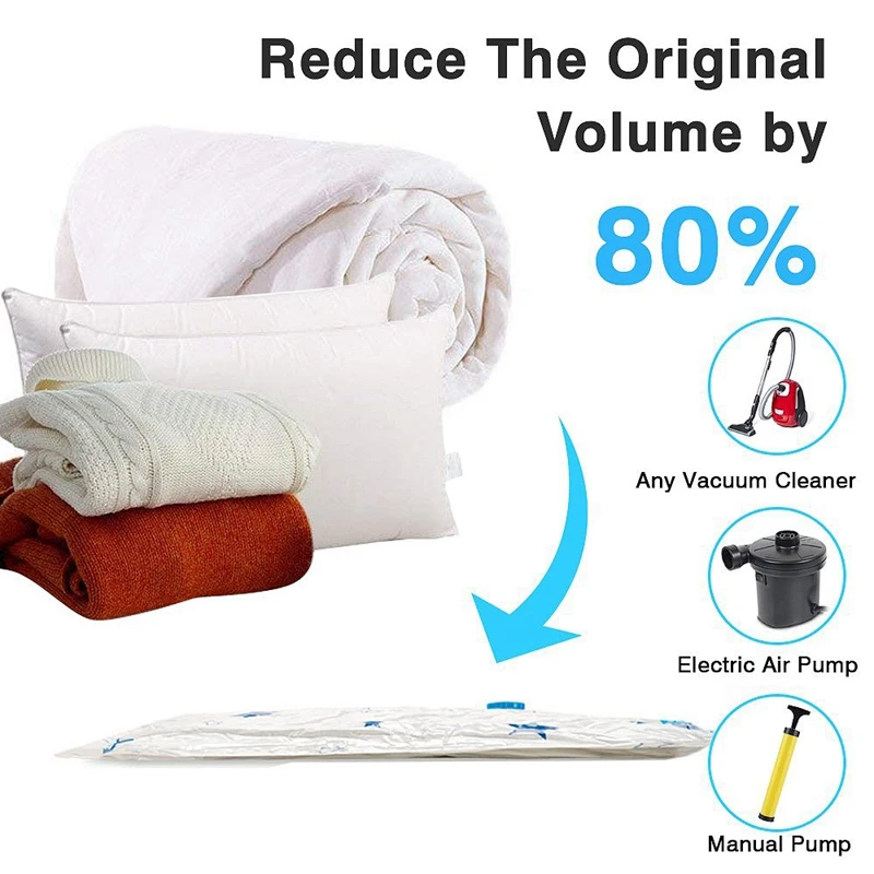 Вакуумные пакеты для хранения экономия 80% ткани и подушки дома 8 упаковок (4xmedium