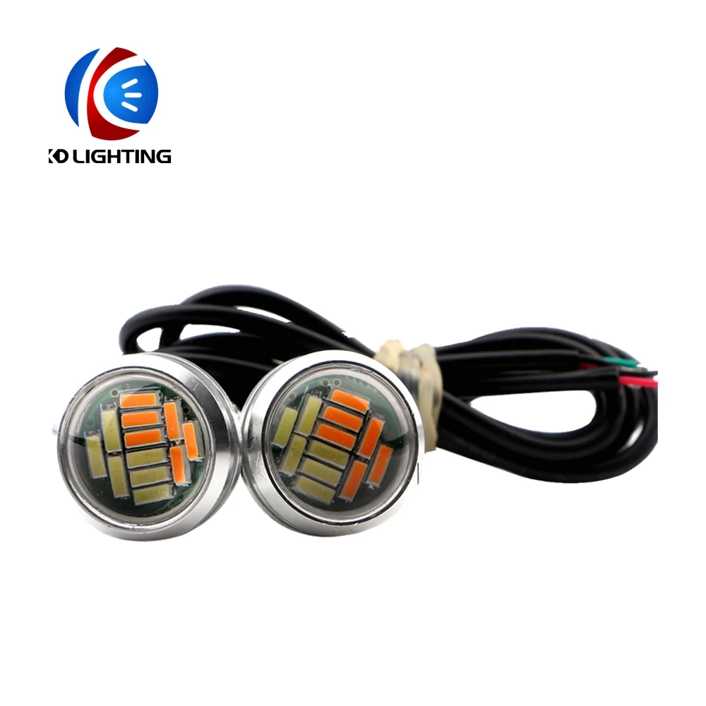 KD 1 пар/лот ДХО &quotОрлиный глаз&quot 4014 12SMD светодиодный 23 мм белый поворотный желтый