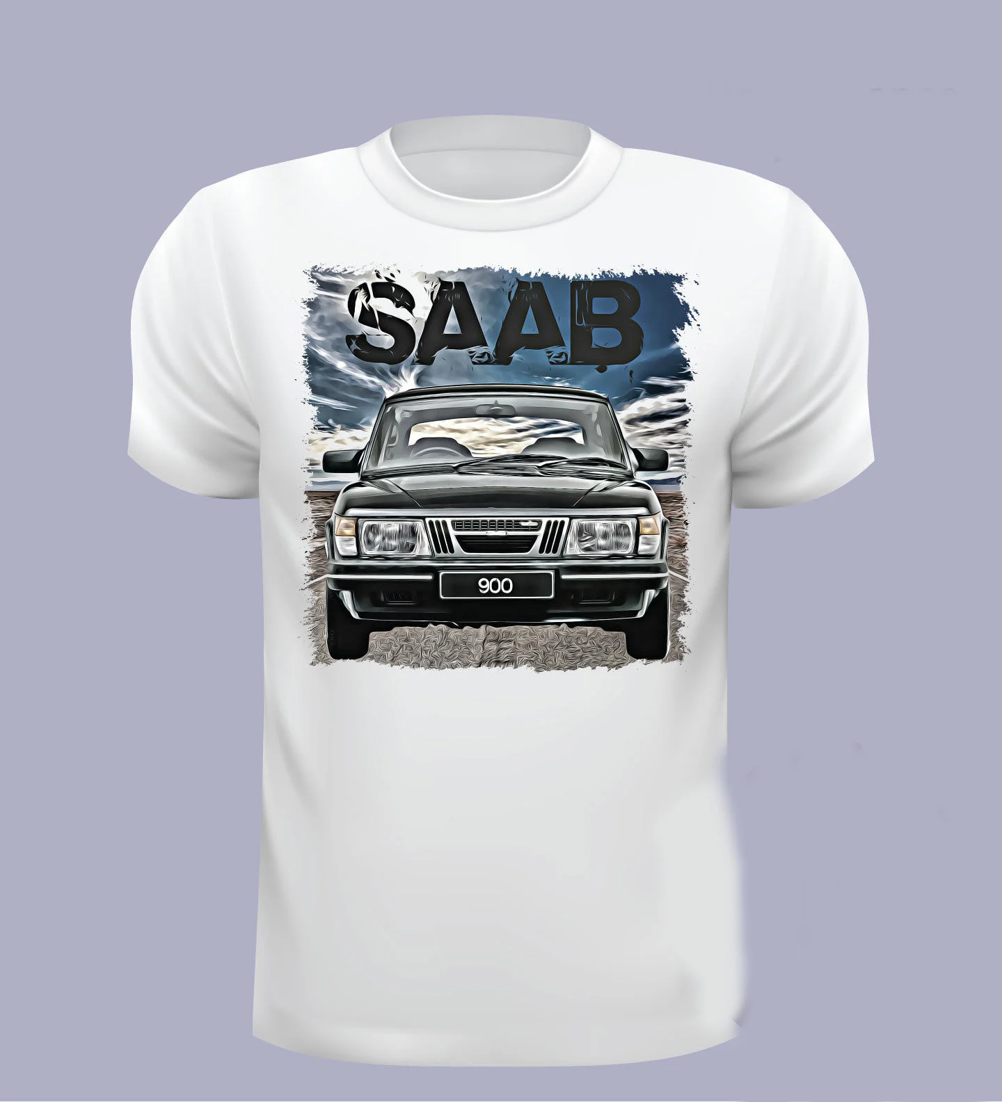 

Fashion 2019 Men Short Sleeve Tshirt Russia Car Saab 900 Men'S T Shirtmen Cool Tees Tops