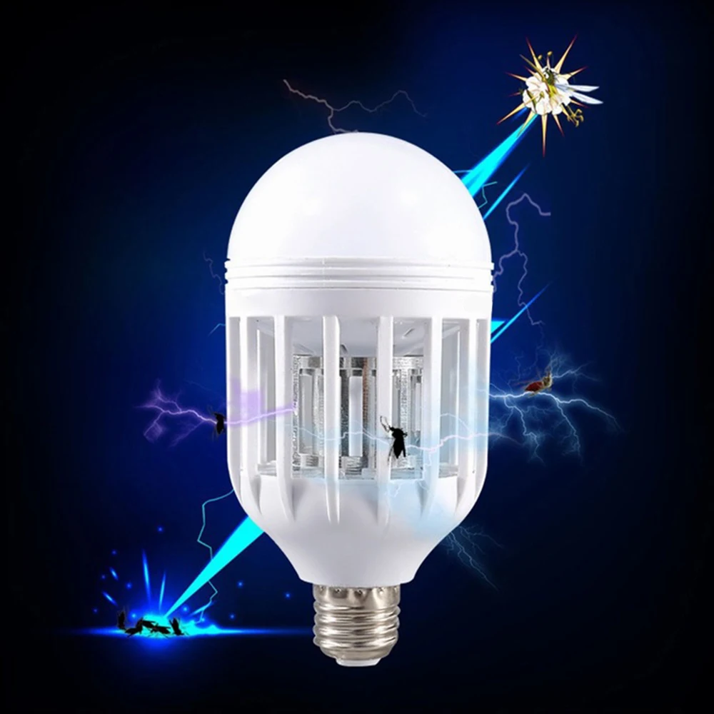 EU/US 2in1 комаров убийца светодиодные лампы 175-220V E27 инсектицидная Лампа 15/9 Вт электрическая ловушка светильник против москитов