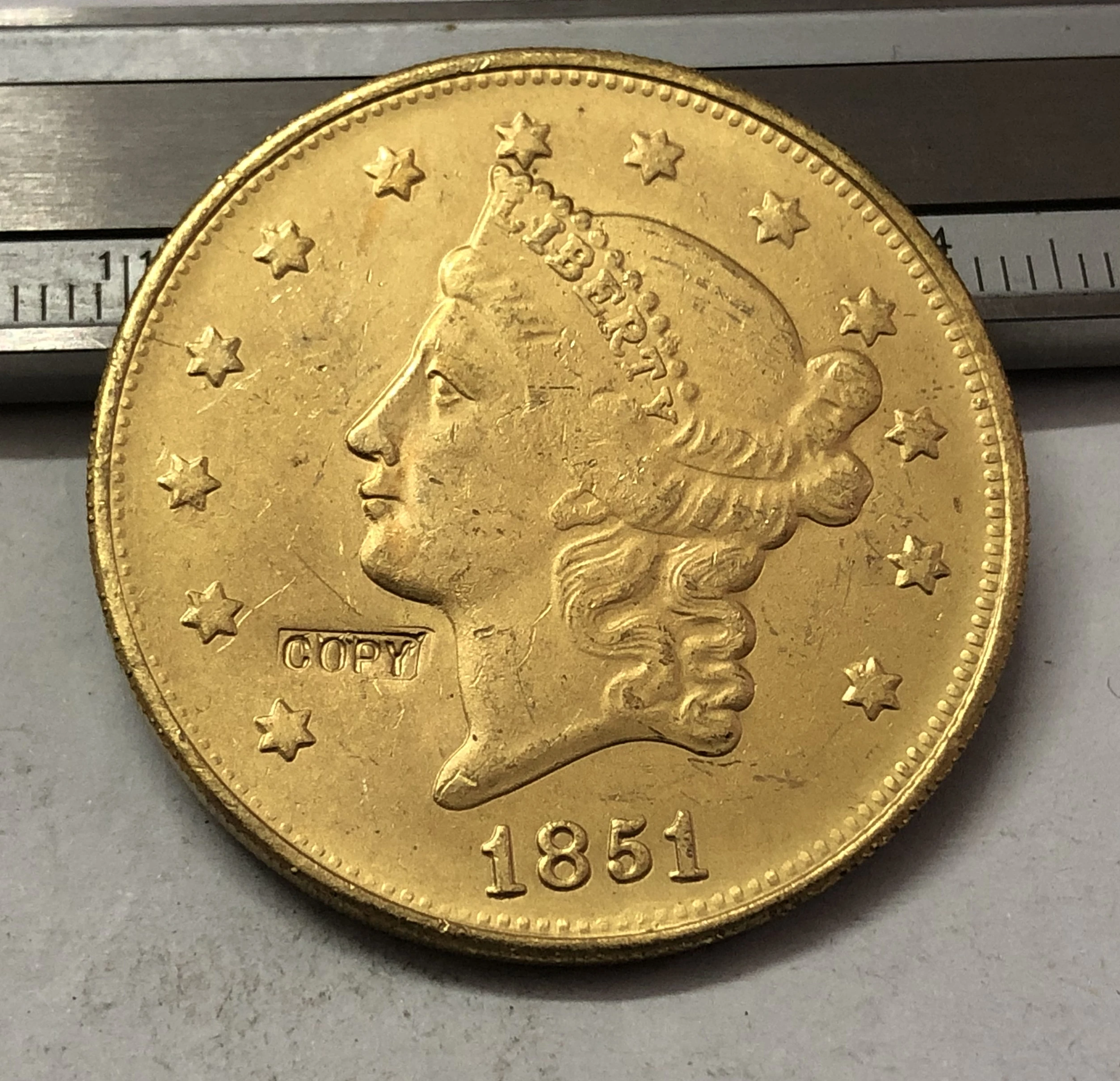 1851 P.O.S США Свобода головы (без девиза на обратной стороне) Искусственная кожа