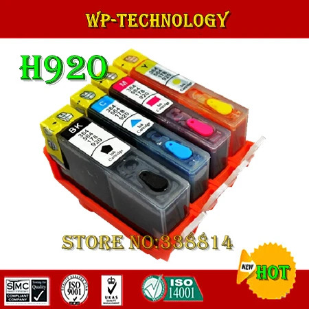 Картридж с полным заправкой подходит для HP 920 HP-920 принтера 6000 6500 7000 7500 фотографией