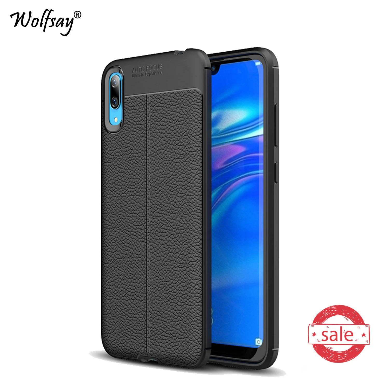 Для huawei Enjoy 9 чехол противоударный с узором Личи мягкий резиновый для телефона