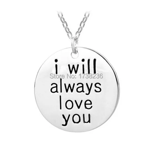 50 штук в партии я всегда буду любить тебя дисковые очаровательные ожерелья |