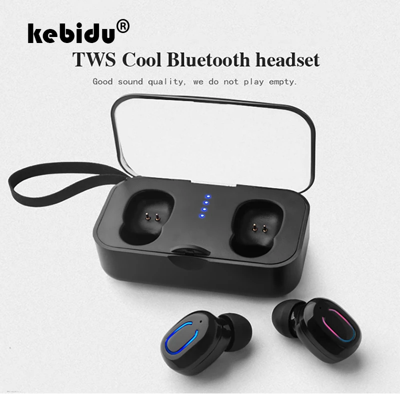 Kebidu портативные беспроводные Bluetooth наушники 5 0 TWS мини вкладыши музыкальная