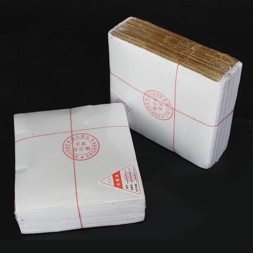 100 шт Тайвань захватывающий античный медный листочек блестящий имитация