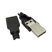 usb male with plastic shell usb male 4pin a type plug connector with plastic cover