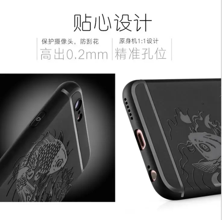 Silicone case for iphone 6 6s роскошный телефон задняя крышка 3d резной дракон мягкие tpu coque для