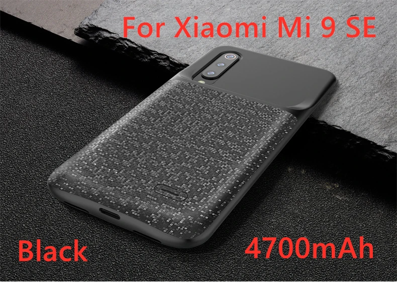 For Mi 9 SE Black Чехол для зарядного устройства для Xiaomi mi 9 mi 9 SE 4700 мАч Внешний тонкий внешний аккумулятор задняя крышка для Xiaomi mi 9 чехол для аккумулятора - Цвет: For Mi 9 SE Black