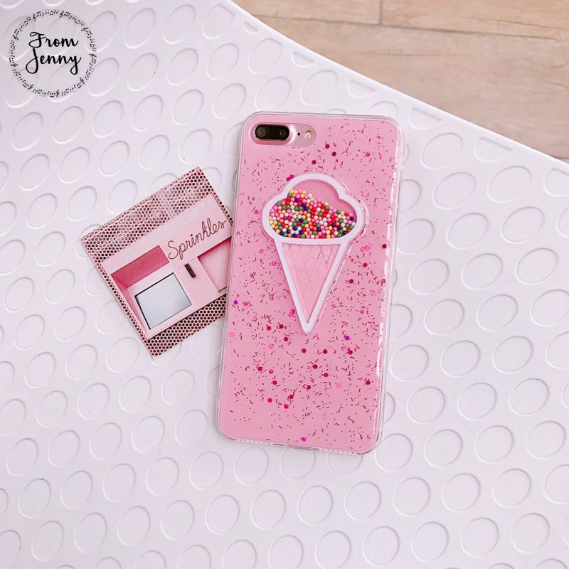 Прозрачный чехол для телефона с мороженым iPhone 7 7plus 6 6s Plus 8 8plus X|case for iphone|phone casescase plus
