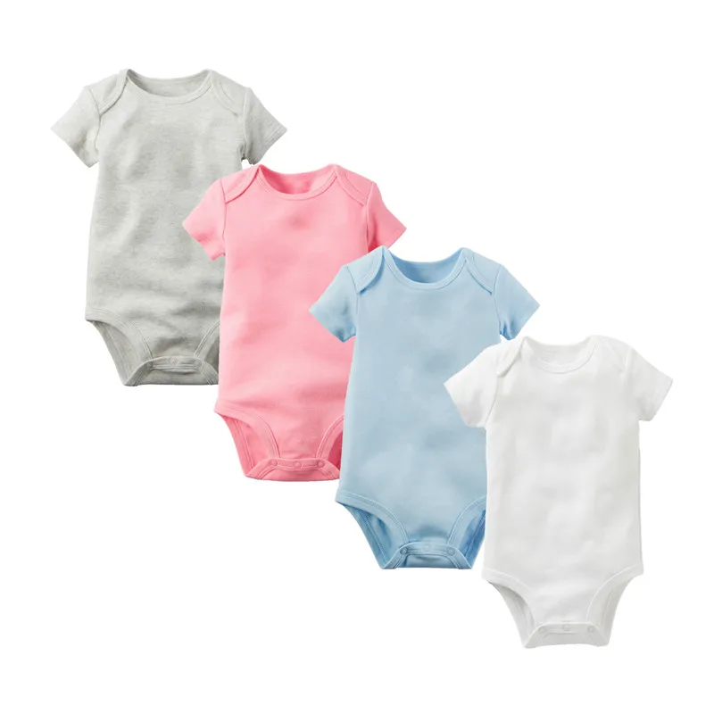 

New Baby Girls Boys solid bodysuit short Sleeves 100% Cotton Solid Candy Underwear, Infant Jumpsuit newborn to 24M kid clothes