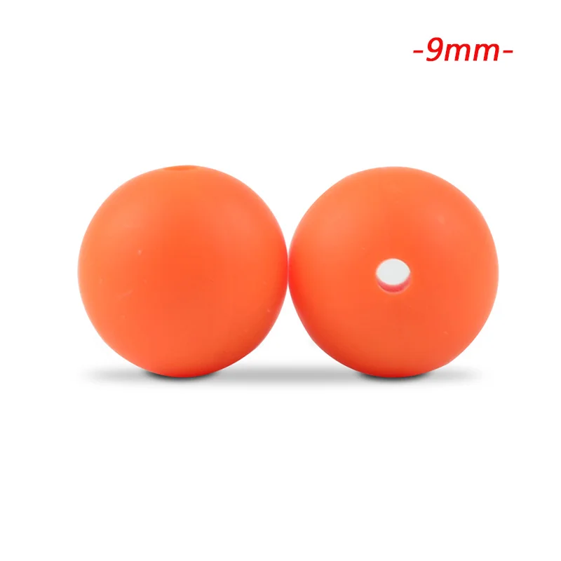 orange LOFCA 50 шт./лот, силиконовые бусины 9 мм, свободные бусины-прорезыватель для зубов, детская игрушка-прорезыватель для зубов, жевательные бисероплетения, не содержит Бисероплетение, для изготовления ювелирных изделий - Цвет: orange