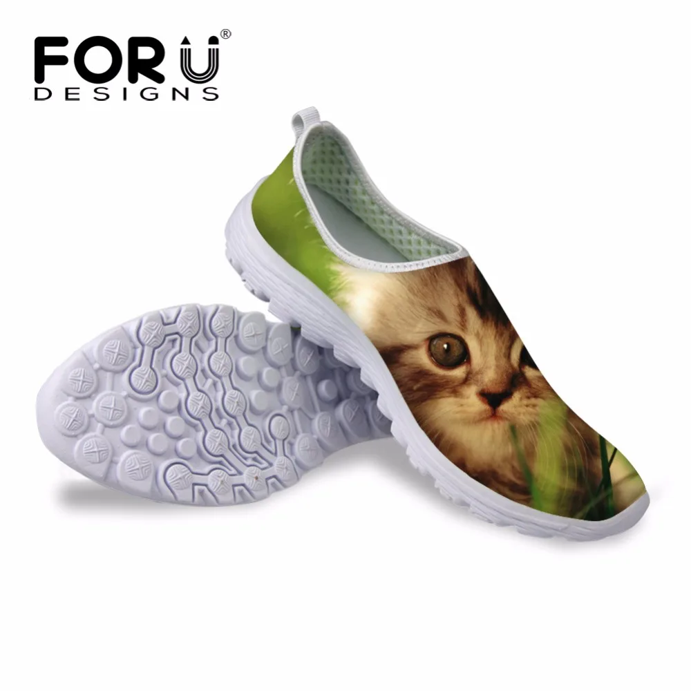 Женские сетчатые туфли FORUDESIGNS легкие пляжные без застежек с 3D принтом в виде