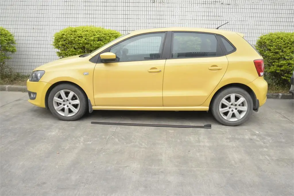 Углеродное волокно авто боковые юбки фартук губы для Volkswagen VW POLO Стандартный хэтчбек 4 двери только 14-16 Non GTI R