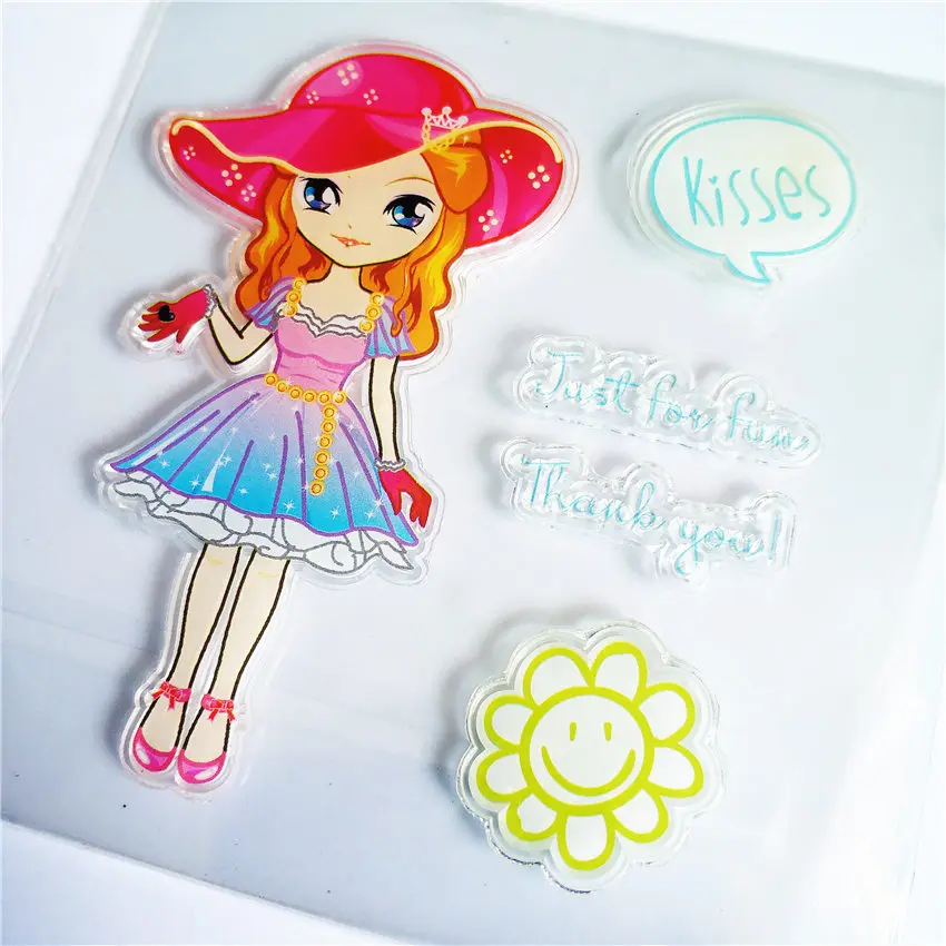 PANFELOU Spring outing girl Transparent Clear Silicone Stamp/Seal DIY scrapbooking/photo album Decorative clear stamp sheets | Дом и сад