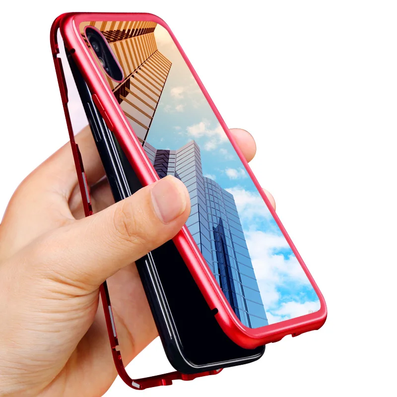 

Metal Magnetic Adsorption Phone Case For Samsung Galaxy S8 s9 Plus Note 8 9 Adsorption Cases for iPhone X XS XR XS Max